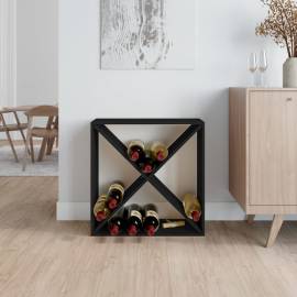 Dulap de vinuri, negru, 62x25x62 cm, lemn masiv de pin, 3 image