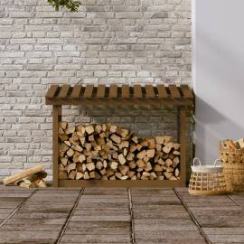Rastel lemne de foc, maro miere, 108x64,5x78 cm, lemn masiv pin, 3 image