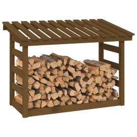 Rastel lemne de foc, maro miere, 108x64,5x78 cm, lemn masiv pin, 4 image