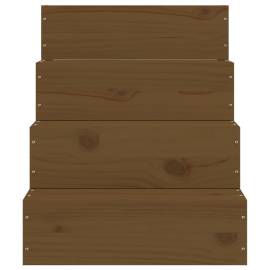 Scară animale companie maro miere 40x49x47 cm lemn masiv pin, 4 image