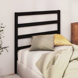 Tăblie de pat, negru, 95x4x100 cm, lemn masiv de pin, 3 image