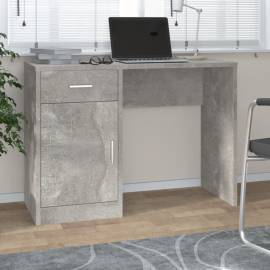 Birou cu sertar și dulap, gri beton 100x40x73 cm lemn prelucrat