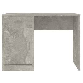 Birou cu sertar și dulap, gri beton 100x40x73 cm lemn prelucrat, 5 image