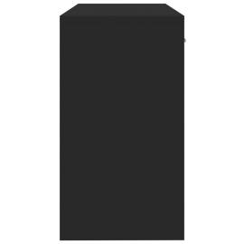 Birou cu sertar și dulap, negru, 100x40x73 cm, lemn prelucrat, 7 image