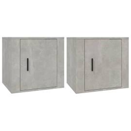 Noptiere, 2 buc., gri beton, 50x39x47 cm, 2 image