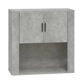 Dulap de perete, gri beton, 80x33x80 cm, lemn prelucrat, 2 image
