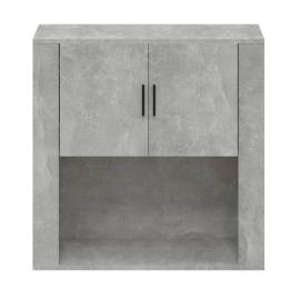 Dulap de perete, gri beton, 80x33x80 cm, lemn prelucrat, 3 image