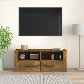 Comodă tv, stejar fumuriu, 100x35x40 cm, lemn prelucrat, 3 image