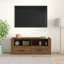 Comodă tv, stejar maro, 100x35x40 cm, lemn prelucrat, 3 image
