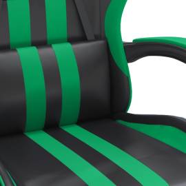 Scaun de jocuri, negru și verde, piele ecologică, 8 image