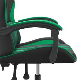 Scaun de jocuri, negru și verde, piele ecologică, 10 image