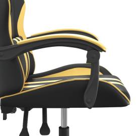 Scaun de gaming pivotant, negru și auriu, piele ecologică, 7 image