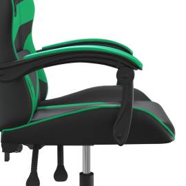 Scaun de gaming pivotant, negru și verde, piele ecologică, 7 image