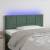 Tăblie de pat cu led, verde închis, 80x5x78/88 cm, catifea