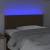 Tăblie de pat cu led, maro închis, 100x5x78/88 cm, textil, 3 image