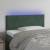Tăblie de pat cu led, verde închis, 100x5x78/88 cm, catifea