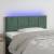 Tăblie de pat cu led, verde închis, 90x5x78/88 cm, catifea