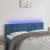 Tăblie de pat cu led, albastru închis, 144x5x78/88 cm, catifea
