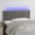 Tăblie de pat cu led, gri deschis, 80x5x78/88 cm, catifea