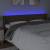 Tăblie de pat cu led, maro închis, 203x16x78/88 cm, textil, 4 image