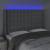 Tăblie de pat cu led, gri deschis, 147x16x118/128 cm, textil, 4 image