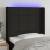 Tăblie de pat cu led, negru, 103x16x118/128 cm, textil