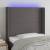 Tăblie de pat cu led, gri , 93x16x118/128 cm, piele ecologică