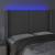 Tăblie de pat cu led, gri, 147x16x118/128 cm, piele ecologică, 4 image