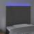 Tăblie de pat cu led, gri închis, 80x5x118/128 cm, catifea, 3 image