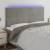 Tăblie de pat cu led, gri deschis, 200x5x118/128 cm, catifea