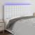 Tăblie de pat cu led, alb, 180x5x118/128 cm, piele ecologică