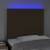 Tăblie de pat cu led, maro închis, 90x5x118/128 cm, textil, 3 image