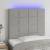 Tăblie de pat cu led, gri deschis, 100x5x118/128 cm, textil