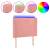 Tăblie de pat cu led, roz, 103x16x118/128 cm, catifea, 2 image