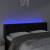 Tăblie de pat cu led, negru, 147x16x78/88 cm, catifea, 4 image