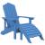Scaun grădină adirondack cu masă, taburet, albastru marin, hdpe, 3 image