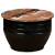 Măsuță de cafea în formă de butoi negru lemn masiv reciclat, 2 image