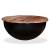 Măsuță de cafea, negru, lemn masiv reciclat, formă bol, 8 image