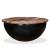 Măsuță de cafea, negru, lemn masiv reciclat, formă bol, 6 image