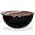 Măsuță de cafea, negru, lemn masiv reciclat, formă bol, 10 image