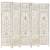 Paravan cameră sculptat manual 5 panouri alb 200x165 cm mango, 9 image