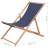 Scaun de plajă pliabil, albastru, textil și cadru din lemn, 11 image