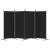 Paravan de cameră cu 4 panouri, negru, 346x180 cm, textil, 4 image