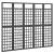 Separator cameră 5 panouri negru 201,5x180 cm nuiele/lemn brad, 2 image
