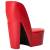 Scaun, design toc înalt, roșu, piele ecologică, 3 image