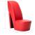 Scaun, design toc înalt, roșu, piele ecologică, 7 image