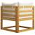 Canapea colțar modular cu perne, alb crem, lemn masiv de acacia, 4 image