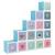 Dulap de depozitare cub pentru copii, 15 cuburi, albastru, pp, 2 image