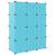 Dulap de depozitare cub pentru copii, 12 cuburi, albastru, pp, 5 image