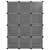 Organizator cub de depozitare cu uși, 12 cuburi, negru, pp, 3 image